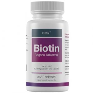Hochdosierte Biotin Tabletten von Exvital