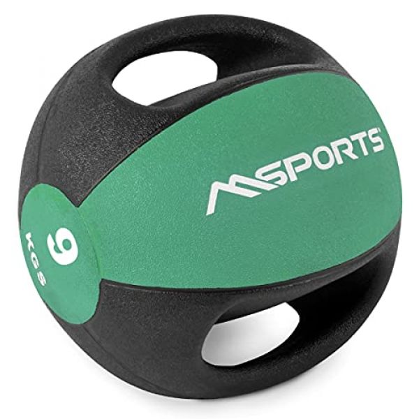 MSPORTS Medizinball Premium – Der Ball mit Haltegriffen