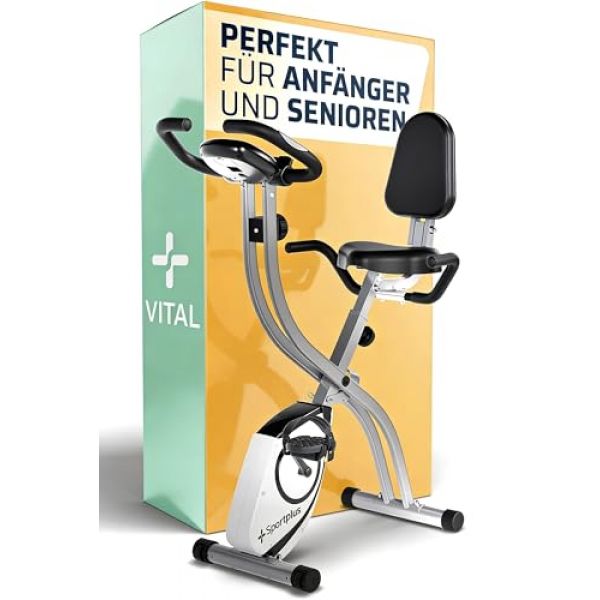 SportPlus klappbarer Hometrainer mit Komfortsattel